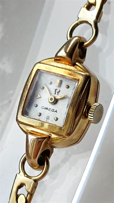 omega gold watch ladies|omega ladies gold watch 1950.